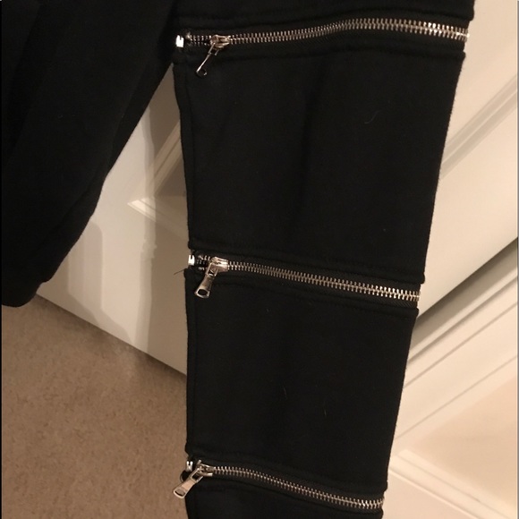 LF Black Hoodie With Zipper Sleeves - Picture 2 of 6